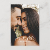 シンプル エレガント ミニマル フォト ブライダル シャワー サンキューカード (裏面)