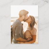 シンプル エレガント ミニマル フォト QR コード ウェディング RSVP エンクロージャーカード (裏面)