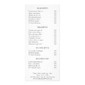 シンプル エレガント ミニマル 価格表 モダン ラックカード (裏面)