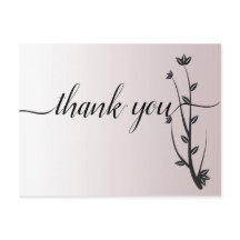 シンプル エレガント モダンな葉のデザイン ありがとう ポストカード