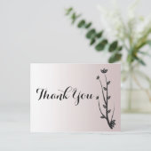 シンプル エレガント モダンな葉 ありがとう ポストカード (スタンド正面)