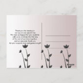 シンプル エレガント モダンな葉 ありがとう ポストカード (裏面)