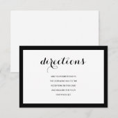シンプル エレガント モダン ウェディング ディレクション カード (正面/裏面)