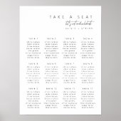 シンプル エレガント モダン ウェディング 席次表 ポスター (正面)
