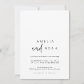 シンプル エレガント モダン カリグラフィー ウェディング 招待状 (正面)