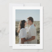 シンプル エレガント モダン カリグラフィー Save The Date 招待状 (裏面)