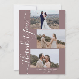 シンプル エレガント モダン スクリプト 6枚 写真 結婚式 ありがとう サンキューカード