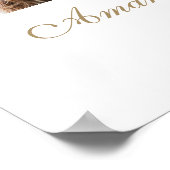 シンプル エレガント モダン フォト ウェディング ウェルカム ポスター (角)