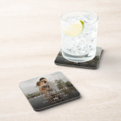 シンプル エレガント モダン フォト ウェディング セーブ ザ デート コースター (右側)