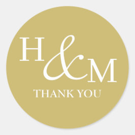 シンプル エレガント モダン モノグラム ウェディング ラウンドシール
