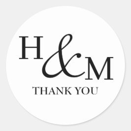 シンプル エレガント モダン モノグラム ウェディング ラウンドシール