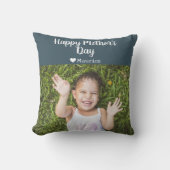 シンプル エレガント モダン 母の日 フォト ネーム クッション (正面)