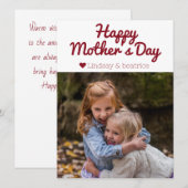 シンプル エレガント モダン 母の日 フォト ネーム シーズンカード (正面/裏面)