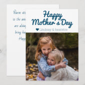 シンプル エレガント モダン 母の日 フォト ネーム シーズンカード (正面/裏面)