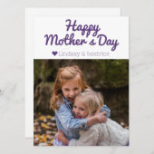 シンプル エレガント モダン 母の日 フォト ネーム シーズンカード (正面/裏面)