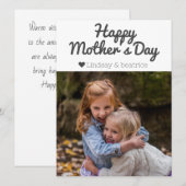 シンプル エレガント モダン 母の日 フォト ネーム シーズンカード (正面/裏面)