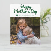 シンプル エレガント モダン 母の日 フォト ネーム シーズンカード (スタンド正面)
