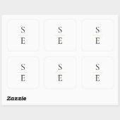 シンプル エレガント モノグラムイニシャル 結婚式 スクエアシール (シート)