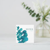 シンプル エレガント ユーカリ フラワーロイヤルティ 紹介カード (スタンド正面)