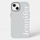 シンプル エレガント ライトグレー 名入れ iPhoneケース (裏面)