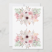 シンプル エレガント ラスティック フラワーブライダルシャワー 招待状 (裏面)