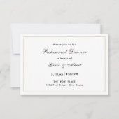 シンプル エレガント リハーサル ディナー 招待状 (正面)