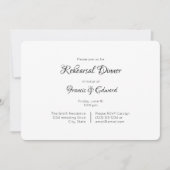 シンプル エレガント リハーサル ディナー 招待状 (正面)