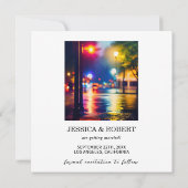 シンプル エレガント ロマンチック テキスト フォト ブラック スクリプト 招待状 (裏面)