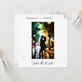 シンプル エレガント ロマンチック テキスト フォト ブラック スクリプト 招待状