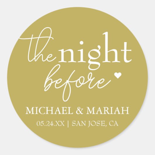 シンプル エレガント 前夜のリハーサルディナー ラウンドシール (正面)