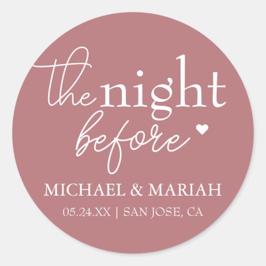 シンプル エレガント 前夜のリハーサルディナー ラウンドシール (正面)