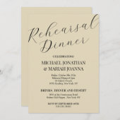 シンプル エレガント 前夜のリハーサル ディナー 招待状 (正面/裏面)
