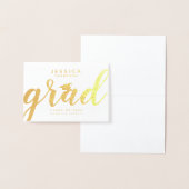 シンプル エレガント 卒業 記念 ゴールド フォイル グリーティング カード (ディスプレー)