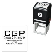 シンプル エレガント 名前 返信先住所 大きなイニシャル セルフインキングスタンプ (インサイチュ)