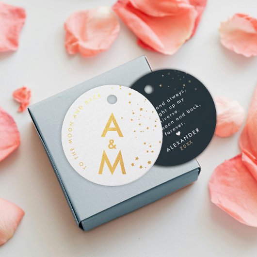 シンプル エレガント 星空 愛のカップル モノグラム フェイバータグ