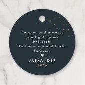 シンプル エレガント 星空 愛のカップル モノグラム フェイバータグ (裏面)