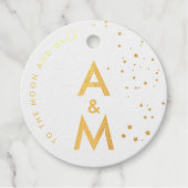 シンプル エレガント 星空 愛のカップル モノグラム フェイバータグ (正面)