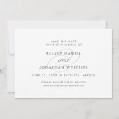 シンプル エレガント | 横向き写真の結婚式延期のお知らせ セーブザデート (裏面)