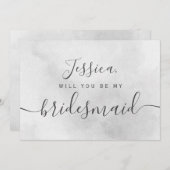 シンプル エレガント 水彩画 私のウェディングパーティーのお供 招待状 (正面/裏面)