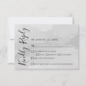 シンプル エレガント 水彩 結婚式 RSVP 返信カード (正面)