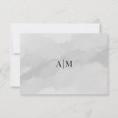 シンプル エレガント 水彩 結婚式 RSVP 返信カード (裏面)