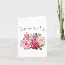 シンプル エレガント 水彩 花 サンキューカード