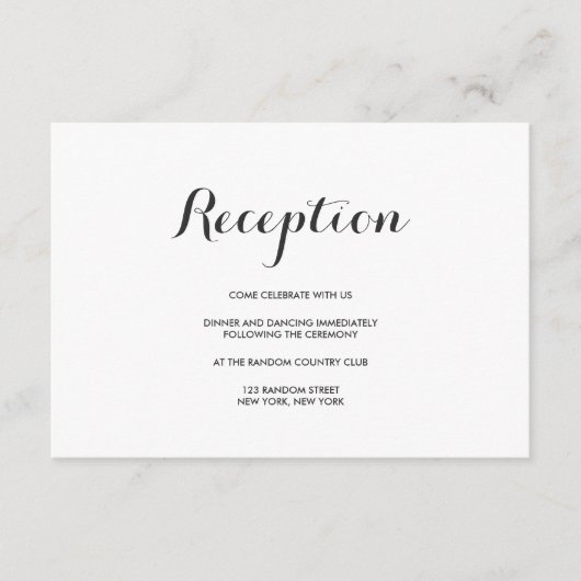 シンプル エレガント | 現代の結婚式テーブルナンバーカード エンクロージャーカード (正面)