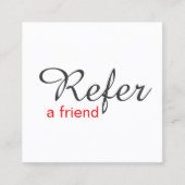 シンプル エレガント 白 赤 紹介カード 美容 (正面)