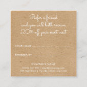 シンプル エレガント 紹介カード ラスティック クラフト (裏面)