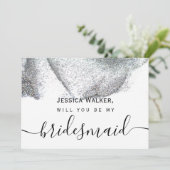 シンプル エレガント 美しい きらきら 私のウェディングパーティー 招待状 (スタンド正面)