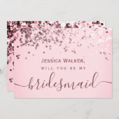 シンプル エレガント 美しい きらきら 私のウェディングパーティー 招待状 (正面/裏面)