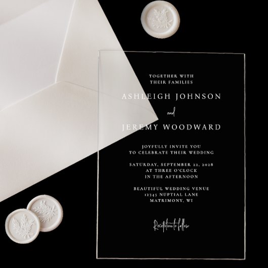 シンプル エレガント 透明 結婚式 招待状