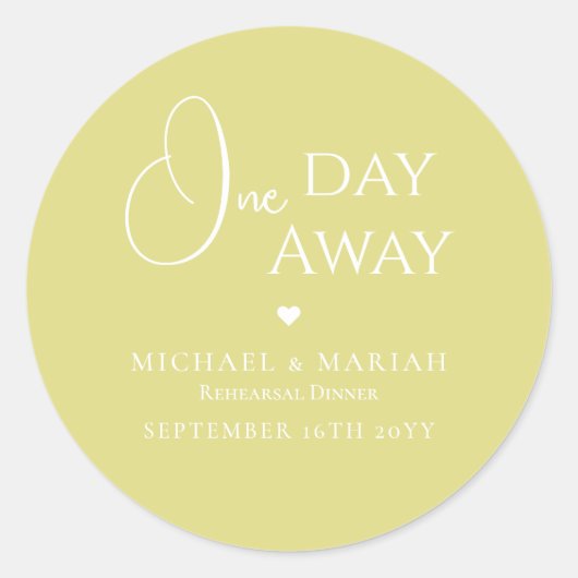 シンプル エレガント 1日を切ったリハーサルディナー ラウンドシール (正面)