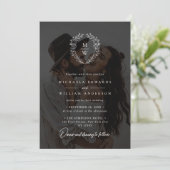 シンプル エレガント 2ショット テキストオーバーレイ ウェディング 招待状 (スタンド正面)